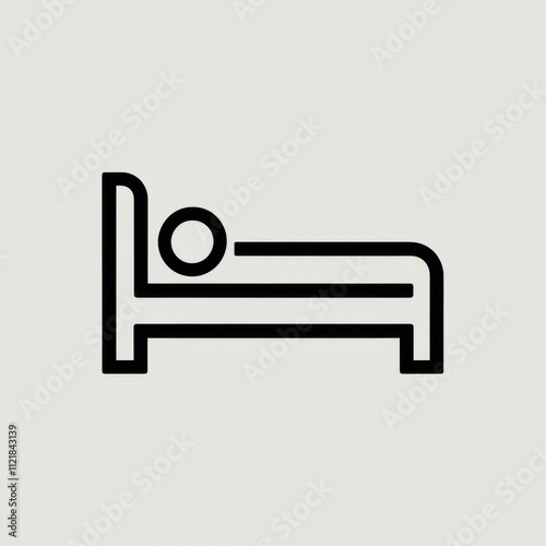 Man In Bed. hotel icon, guest house, accommodation icon, person in bed. vector illustration