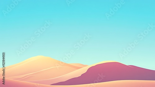 Pastel Sand Dunes Under a Clear Blue Sky