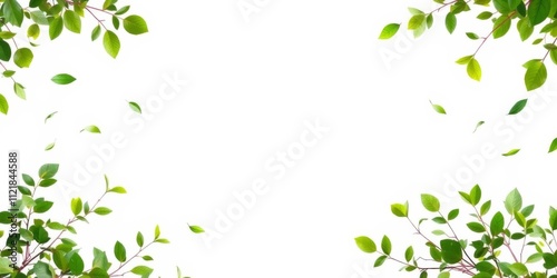 Wallpaper Mural Greenery leaves in motion creating a frame around empty space on nature background, background, middle, copy space Torontodigital.ca