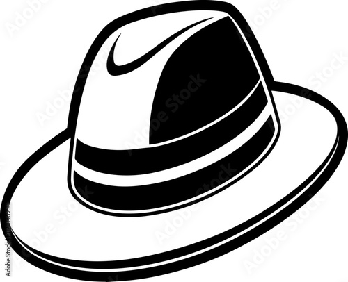 hat line art vector illustration