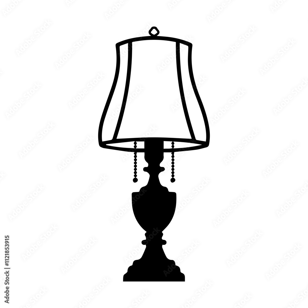 Obraz premium lamp light vector silhouette icon illustration