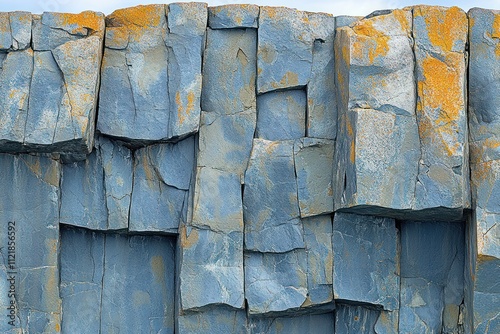 Intricate carvings on vertical rock faces reveal the stunning beauty created by natural erosion over time photo