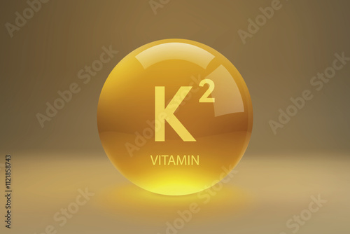 Vitamin K2 Glossy Capsule Illustration