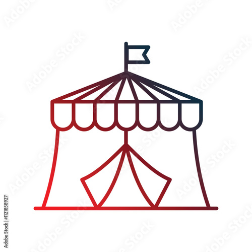 circus gradient icon with white background vector stock illustration