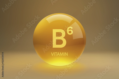 Vitamin B6 Glossy Capsule Illustration