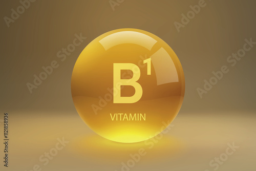 Vitamin B1 Glossy Capsule Illustration