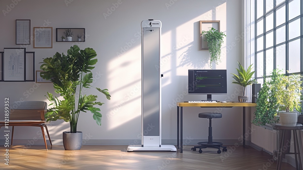 A precise gadget for measuring height in healthcare environments, which is essential for proper health assessments. A precise gadget for measuring height in healthcare environments, which is essential for proper health assessments.