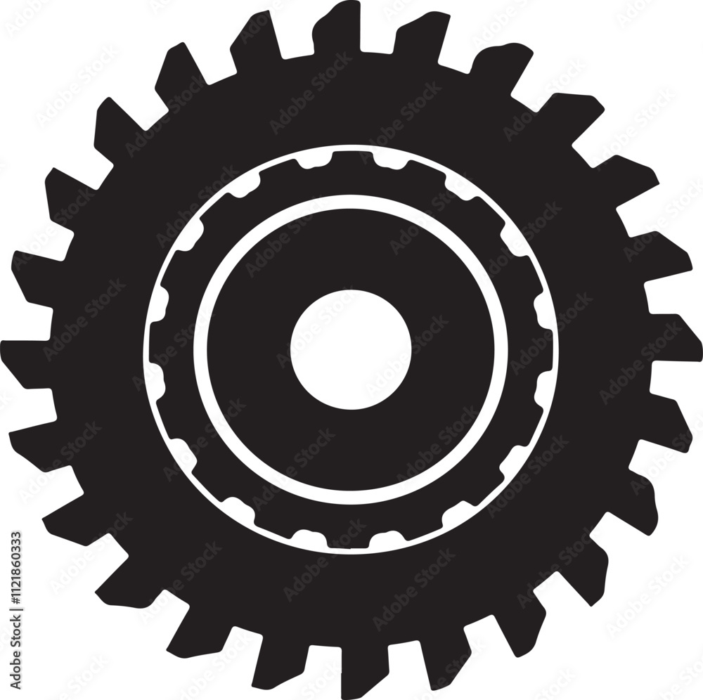 Saw blade icon silhouette vector style with white background Saw blade icon silhouette vector style with white background