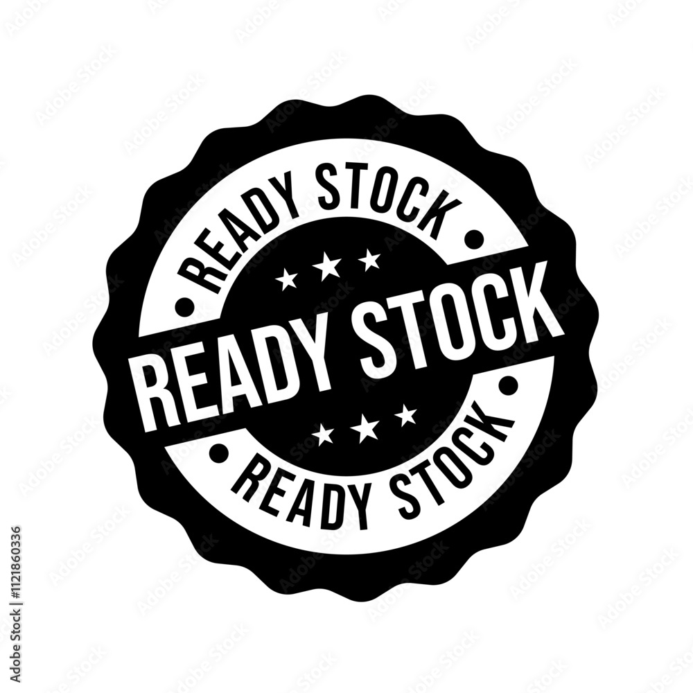 Ready stock logo, label, badge, sticker, symbol, emblem, stamp, banner, circle, black, line, flat vector, isolated illustration. Ready stock label for product packaging design. New Arrival label. Ready stock logo, label, badge, sticker, symbol, emblem, stamp, banner, circle, black, line, flat vector, isolated illustration. Ready stock label for product packaging design. New Arrival label.