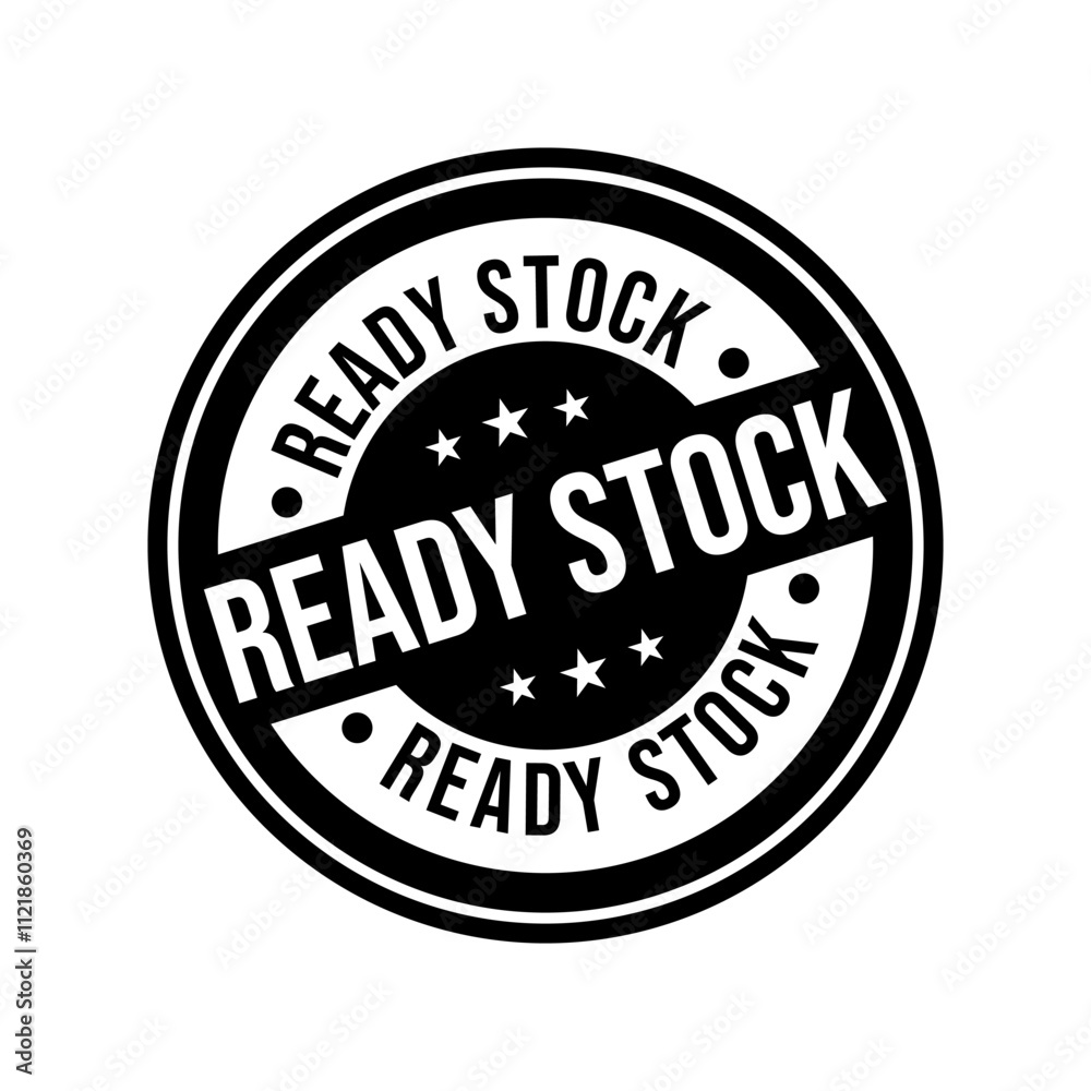 Ready stock logo, label, badge, sticker, symbol, emblem, stamp, banner, circle, black, line, flat vector, isolated illustration. Ready stock label for product packaging design. New Arrival label. Ready stock logo, label, badge, sticker, symbol, emblem, stamp, banner, circle, black, line, flat vector, isolated illustration. Ready stock label for product packaging design. New Arrival label.