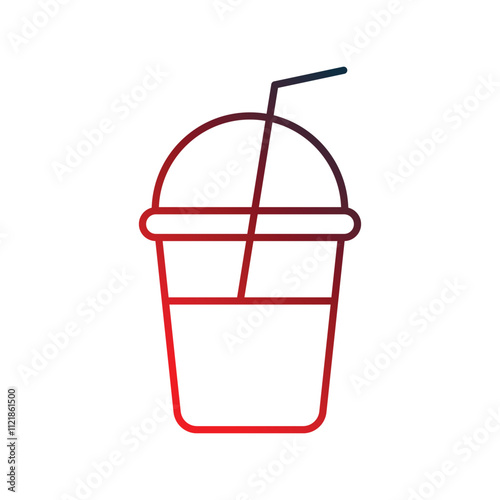 soft drink gradient icon with white background vector stock illustration