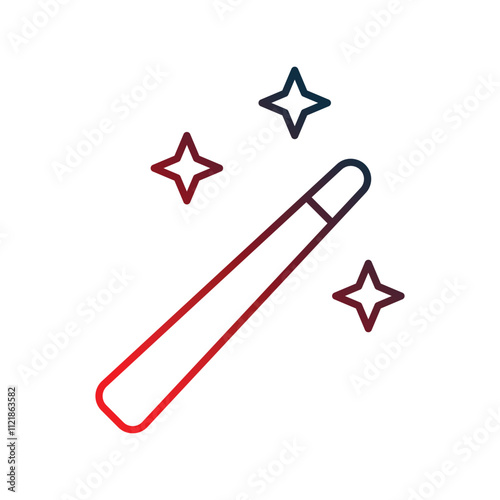 magic wand gradient icon with white background vector stock illustration