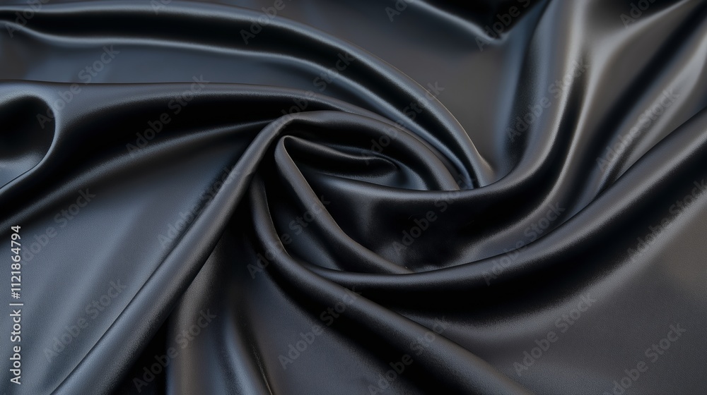 Obraz premium Black silk satin fabric abstract background