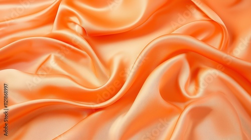 Orange silk satin fabric abstract background