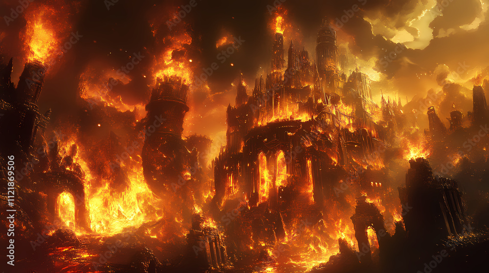 The inferno hell fire, generative ai. Inferno. Illustration The inferno hell fire, generative ai. Inferno. Illustration