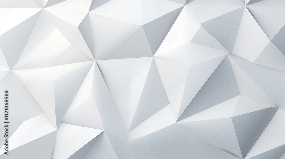 Obraz premium Abstract minimalist geometric triangle lowpoly mosaic pattern. White triangular abstract background.