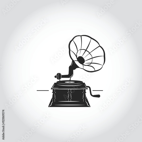 gramophone icon with white background 