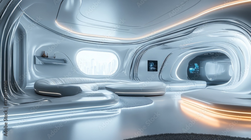 A futuristic gaming environment with sleek, metallic aesthetics and glowing elements A futuristic gaming environment with sleek, metallic aesthetics and glowing elements