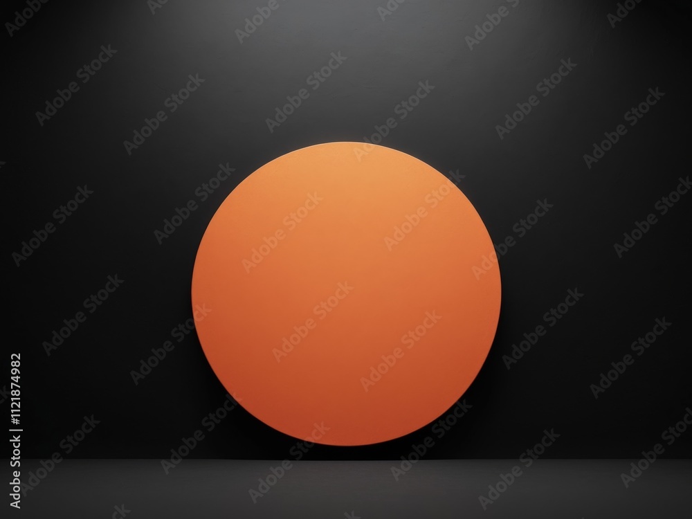 A black background with a large orange circle in the center. A black background with a large orange circle in the center.