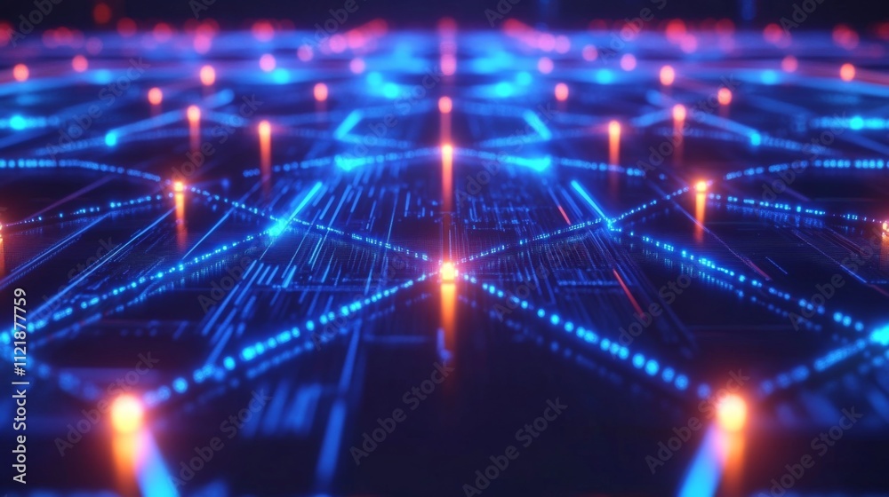 Obraz premium Futuristic Digital Network Background