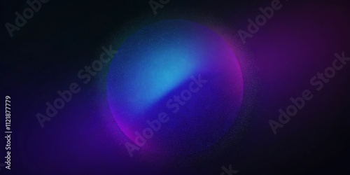 Dark Purple, Blue, and Black Grainy Abstract Background with Vibrant Gradient Glow and Noise Texture for Header, Poster, or Banner Design