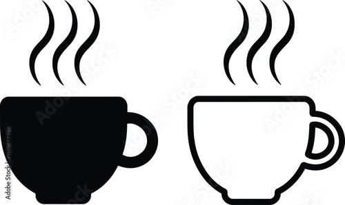 Minimalist hot coffee or tea cup icon