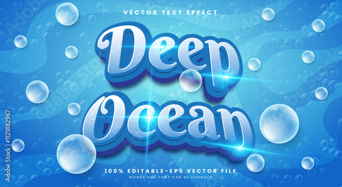 Deep Ocean editable text effect template Suitable for deep sea background
