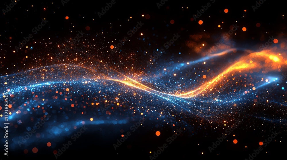 Obraz premium Bright Interconnected Network Background with Glowing Effects