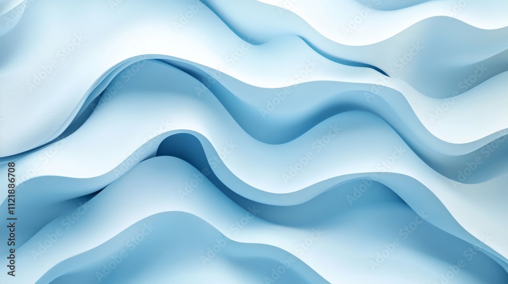 Fototapeta premium Abstract Waves in Light Blue
