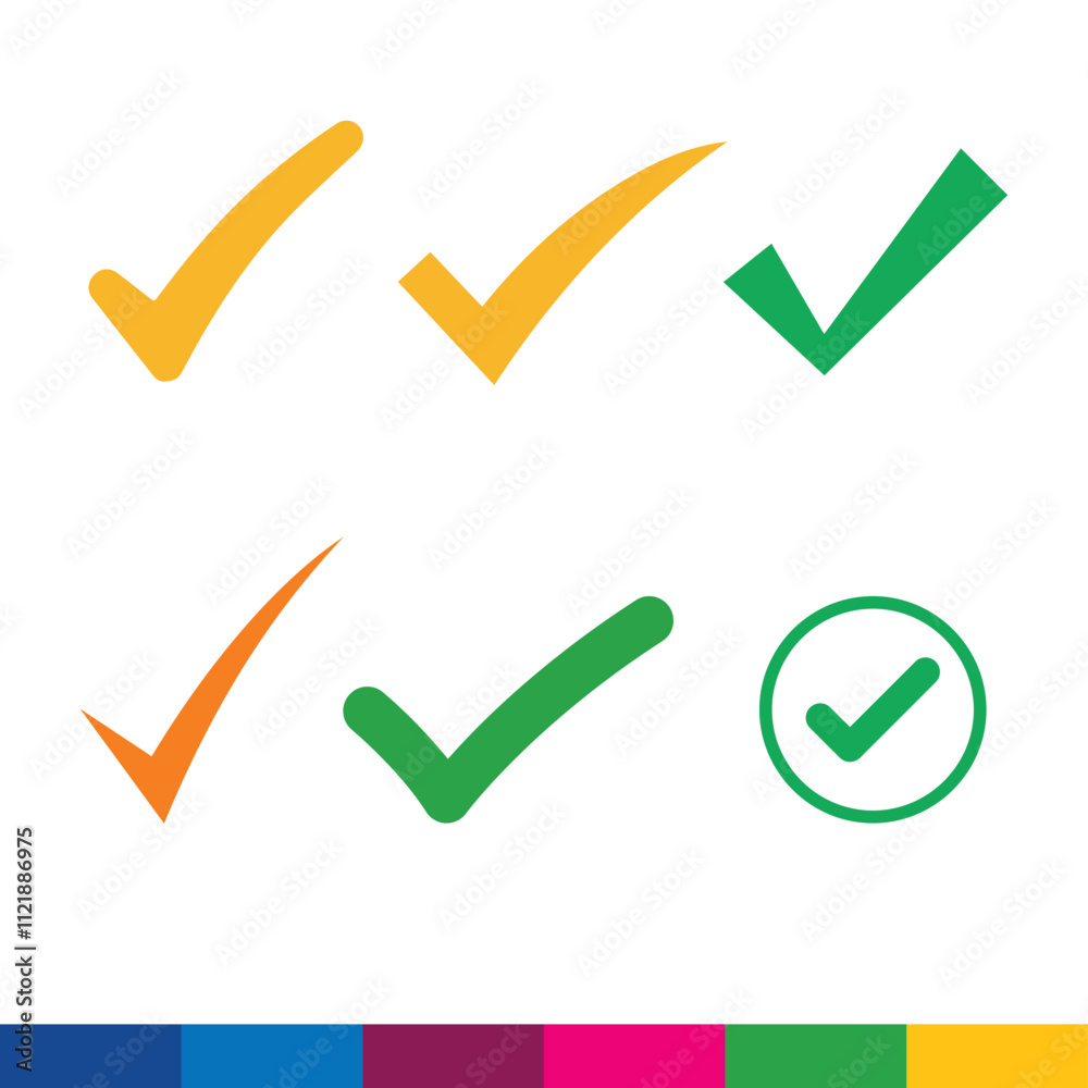 Multi Color Tick icon Multi Color Tick icon