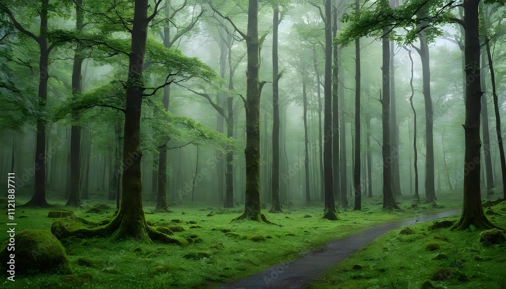 Fototapeta premium misty morning in the forest