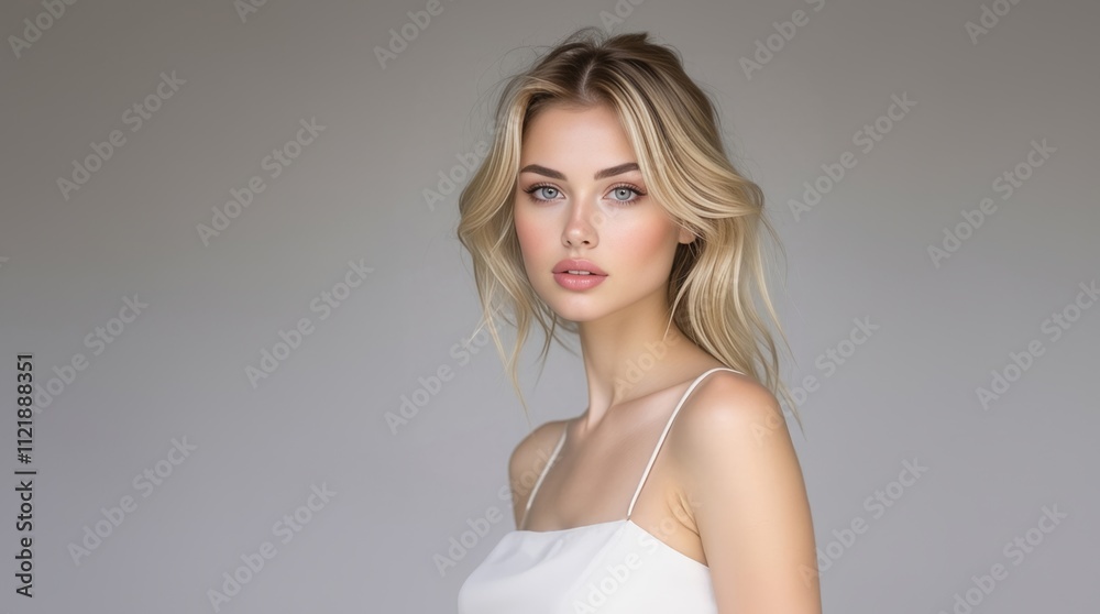 Beautiful blonde woman. Beauty, skincare, and cosmetics advertisements. Portrait of a sexy woman with glowing skin and natural makeup. Perfect beauty girl face. Natural beauty. Beautiful blonde woman. Beauty, skincare, and cosmetics advertisements. Portrait of a sexy woman with glowing skin and natural makeup. Perfect beauty girl face. Natural beauty.
