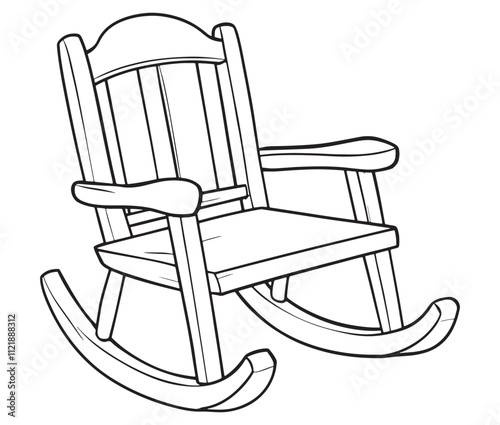 Rocking chair isolated on white background, Outline rocking chair icon rocking vector illustration