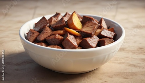 Traditional Belgian stoofvlees served in a ceramic bowl , warm and inviting, belgium photo
