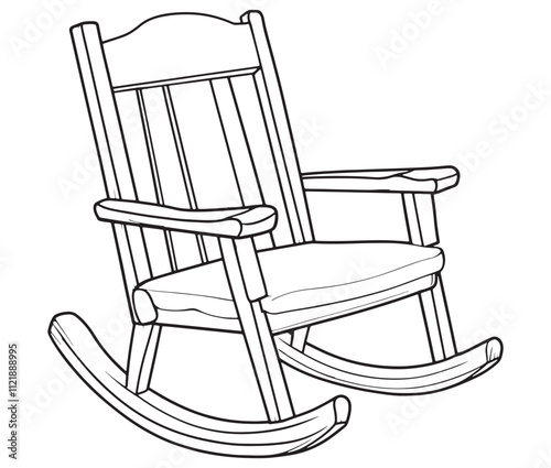 Rocking chair isolated on white background, Outline rocking chair icon rocking vector illustration