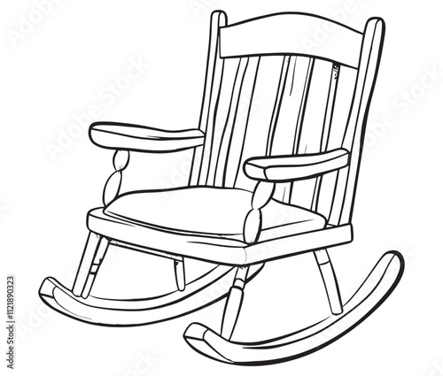 Rocking chair isolated on white background, Outline rocking chair icon rocking vector illustration