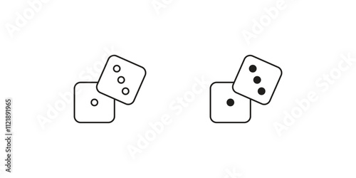 dices set icon with white background vector stock illustration