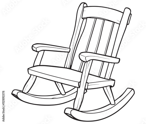 Rocking chair isolated on white background, Outline rocking chair icon rocking vector illustration