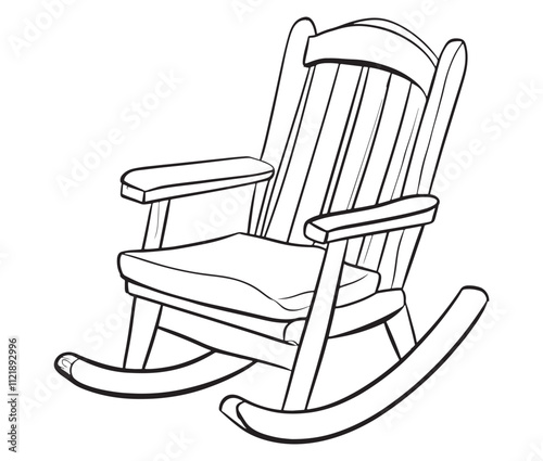 Rocking chair isolated on white background, Outline rocking chair icon rocking vector illustration