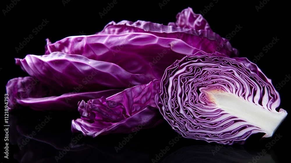 Obraz premium A photo of a sliced red cabbage