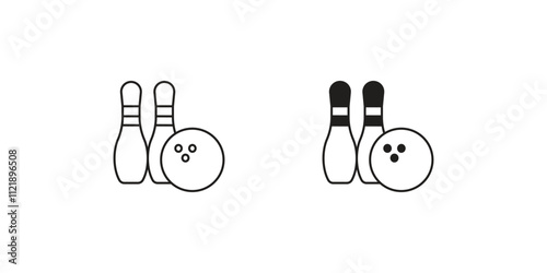 bowling set icon with white background vector stock illustration