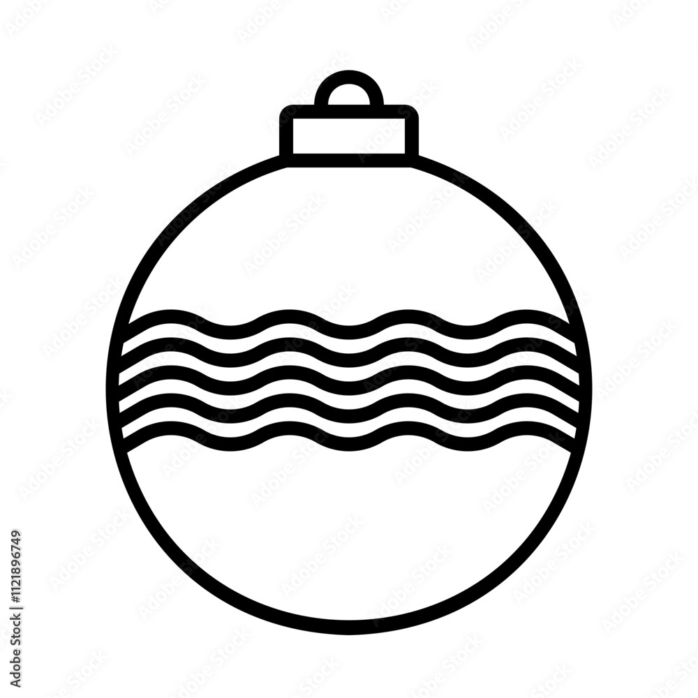 Christmas ball icon for web. Outline style Christmas ball icon for web. Outline style