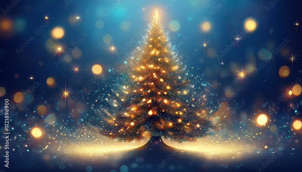 Christmas tree with sparkling lights and bokeh on background graphic resource Christmas tree with sparkling lights and bokeh on background graphic resource