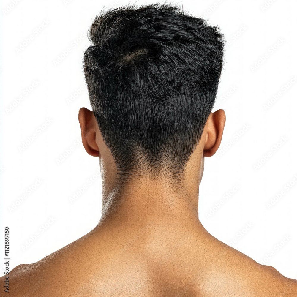 Naklejka premium Back Of Head Isolated