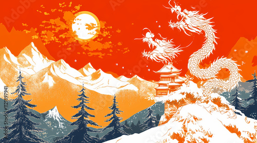 Bhutan flag, official colors and proportion correctly. national bhutan flag. vector illustration. illustration of bhutan flag. bhutan flag. Auric. Illustration