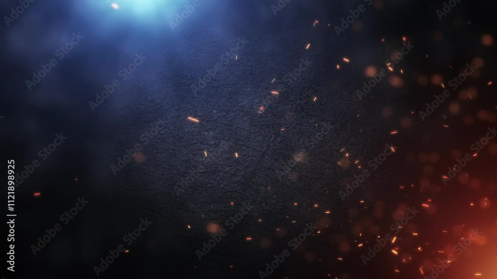Abstract animated background made of fire particles