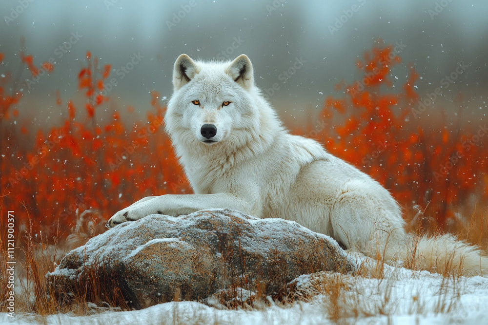 Obraz premium Gray Wolf In Winter