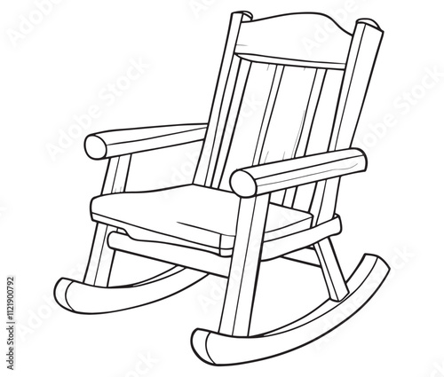 Rocking chair isolated on white background, Outline rocking chair icon rocking vector illustration