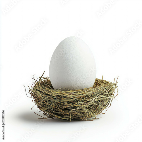 Nest With Egg Isolated