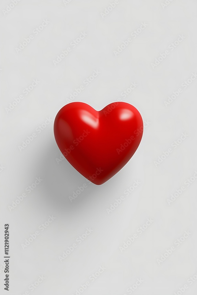 3d View of heart shape with shadow 3d View of heart shape with shadow
